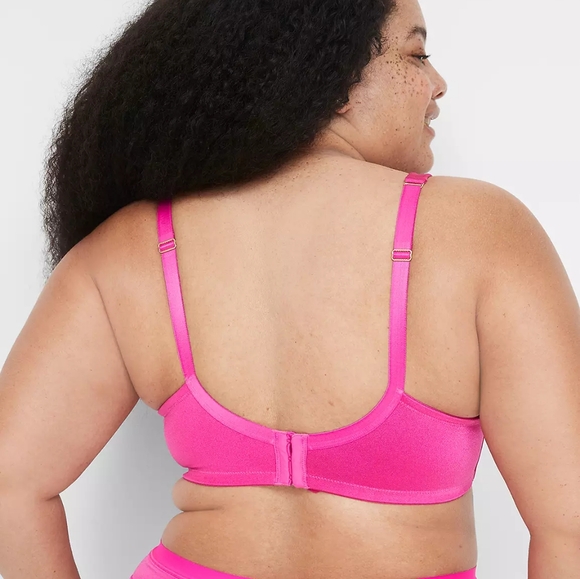 Lane Bryant Cacique Shimmer Lightly Lined Balconette Bra 50DDD Dark Fuschia NWT - Picture 2 of 3